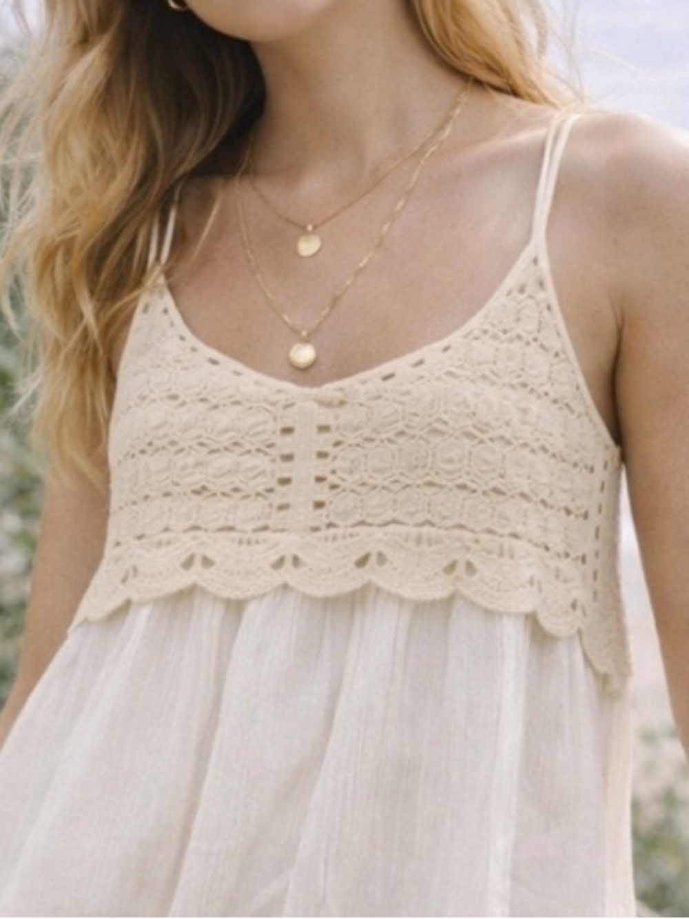 Zara White Crochet-Gauze Babydoll Mini Dress - Picture 6 of 6